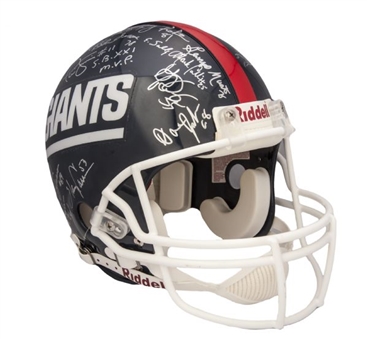 1986 New York Giants Team Signed Full Size Helmet ( 40 Signatures Including Taylor and Simms)